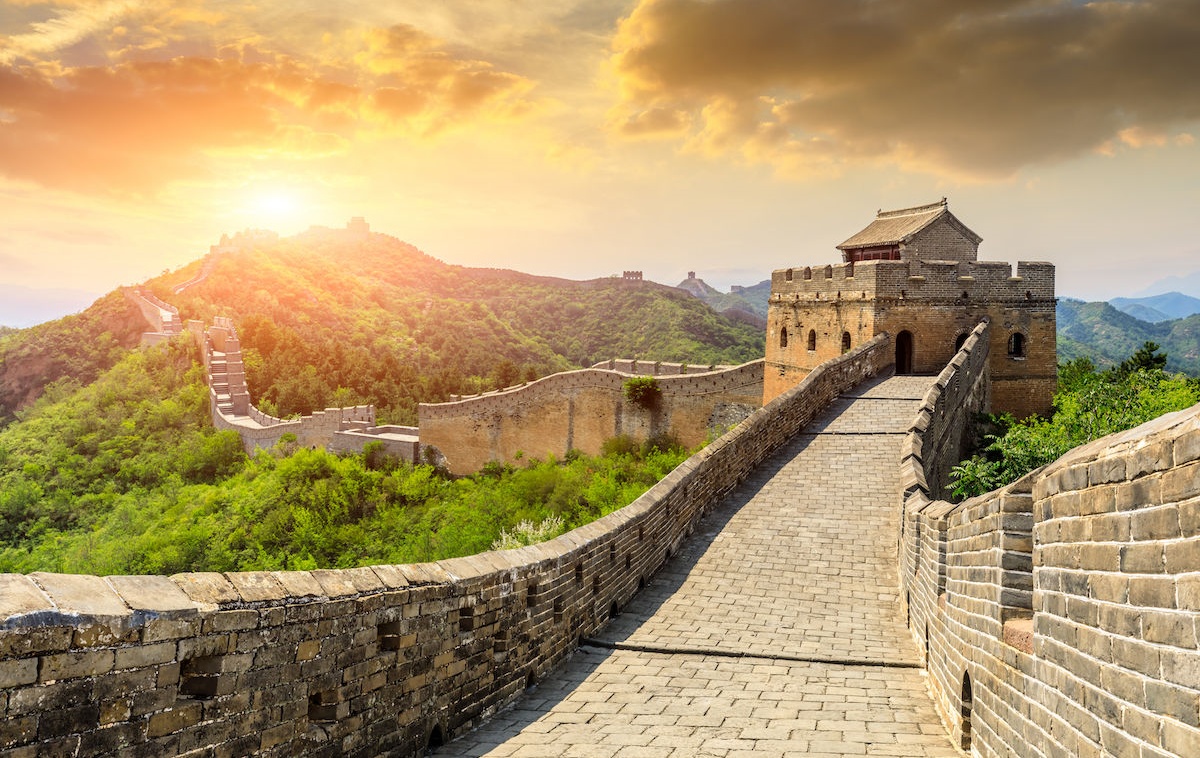 Die Chinesische Mauer in Beijing, der Ausgangspunkt der Tibet-Bahn.