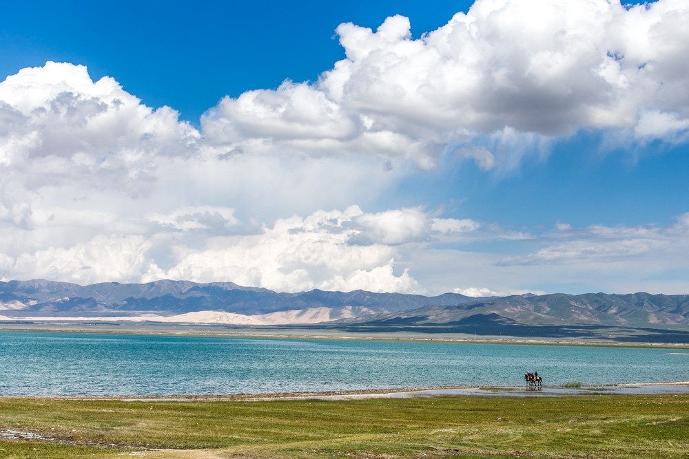 Der Qinghai See bei Xining, der Knotenpunkt der Lhasa Bahn