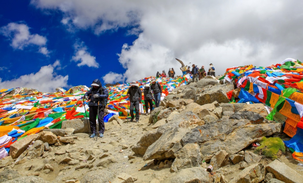 Die zweite Etappe der Kailash Umrundung. Das Dröma La Pass (5648m), der höchste Punkt des gesamten Kailash Pilgerpfades